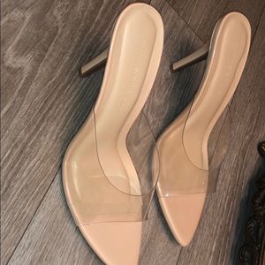 Slip on Heel Mules Cream Color